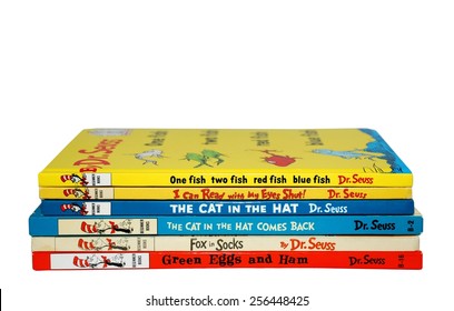 HAGERSTOWN, MD - FEBRUARY 26, 2015:  Image Of Several Best Selling Books By Dr. Seuss.   Dr. Seuss Is Widely Know For His Children's Books.