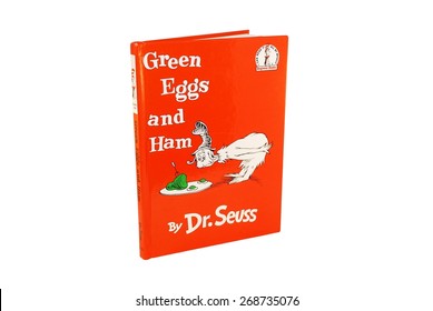 HAGERSTOWN, MD - MARCH 6, 2015: Image Of Green Eggs And Ham Book By Dr. Seuss. Dr. Seuss Is Widely Know For His Children's Books.