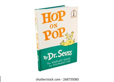 HAGERSTOWN, MD - MARCH 6, 2015: Image Of Hop On Pop Book By Dr. Seuss. Dr. Seuss Is Widely Know For His Children's Books.