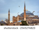 The Hagia Sophia (also called Hagia Sofia or Ayasofya), famous Byzantine landmark and world wonder in Istanbul, Turkey