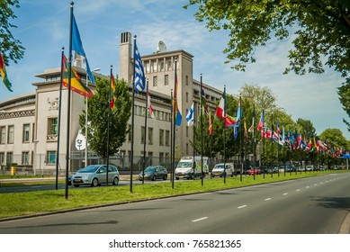 THE HAGUE (DEN HAAG), NETHERLANDS. July 19, 2017. The Official Building Of The International Criminal Tribunal For The Former Yugoslavia. Ratko Mladic, Slobodan Praljak Were Charged Here.