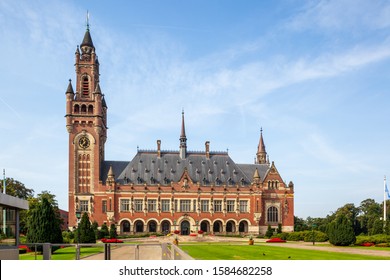 The Hague, The Netherlands - 09/06/2013: The Peace Palace. Location Of The International Court Of Justice And The Permanent Court Of Arbitration. The Only Judicial Organ Of The United Nations.