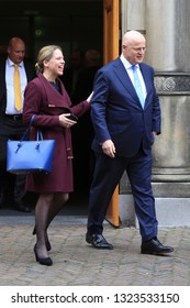 The Hague, The Netherlands - February 22, 2019: Minister Of Agriculture, Nature And Food Quality, Carola Schouten And Minister Of Justice, Ferdinand Grapperhaus, Leaving The Council Of Ministers