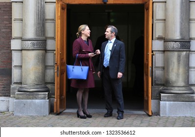 The Hague, The Netherlands - February 22, 2019: Minister Of Agriculture, Nature And Food Quality, Carola Schouten Leaves The Weekly Council Of Ministers In The Hague