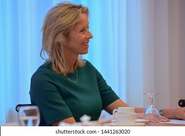 THE HAGUE, THE NETHERLANDS - JULI 3, 2019: Dutch Minister Kajsa Ollongren Of The Interior And Kingdom Relations Sitting At A Table.