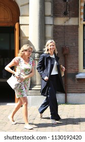 The Hague, The Netherlands - June 15, 2018: Minister Of Internal Affairs Kajsa Ollongren Leaves The Weekly Council Of Ministers In The Hague