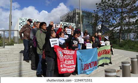 The Hague/Netherlands-September 21, 2018:  Witnesses To The International People’s Tribunal And Rights Groups Gather At The International Criminal Court (ICC) In The Hague