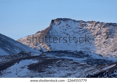Hagues Peak in winter in Rocky Mountain National Park, Colorado, USA