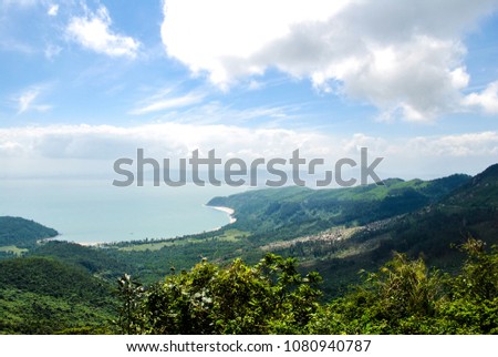 Hai Van Pass (Cloud Pass)between Danang and Hue in Vietnam