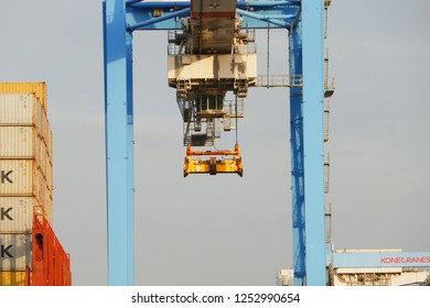 Haifa, Israel - 30.11.2018 : STS gantry crane 