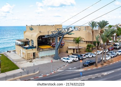 HAIFA, ISRAEL - December 2019: 
Rakevel (cable Car) In Haifa Going To The Top Viewpoint, Israel