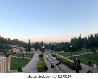 Haifa, Israel / June 21, 2019: Bahá’í Gardens. The Terraces Of The Bahá'í Faith, Also Known As The Hanging Gardens Of Haifa, Are Garden Terraces Around The Shrine Of The Báb On Mount Carmel.