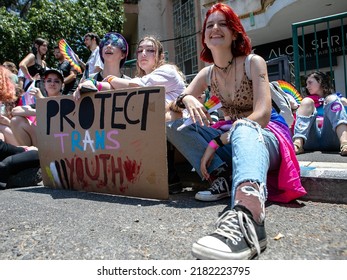 Haifa, Israel - June 24, 2022. Haifa Pride Parade. 