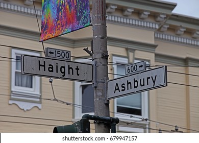 The Haight And Ashbury Street Signs In San Francisco, California