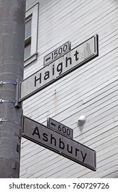 The Haight And Ashbury Street Signs In San Francisco, California