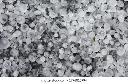 Hail After The Storm. Hail Background.