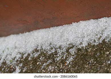 Hail, Graupel In The Corners Of The House