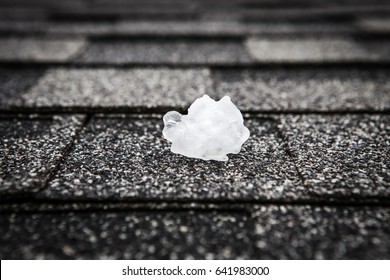 Hail on the roof after hailstorm