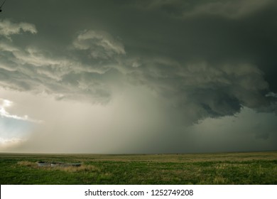 Hail Storm Over The Wide Open Plains Of Northern Texas