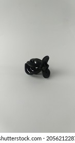 Hair Accessories, Black Hair Tie Isolated On A White Background