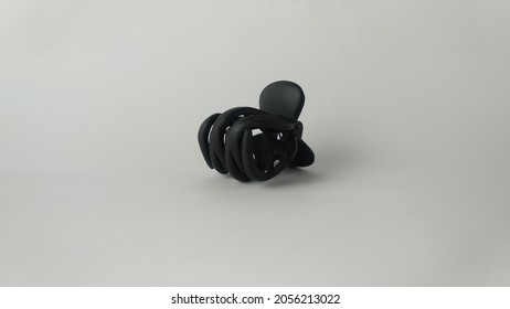 Hair Accessories, Black Hair Tie Isolated On A White Background