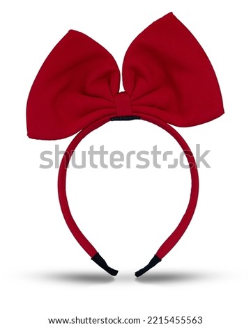 Hair accessories red bow head band isolated on white background. This has clipping path.