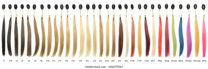 Hair base color palette, hair samples chart, make of human hair