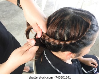 plaited hair