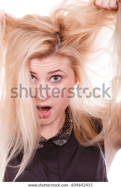 Hair Care Mistakes Bleaching Problems Concept Stock Photo Edit