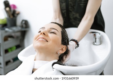Hair Care Products In The Beauty Salon, Washing Hair In The Salon