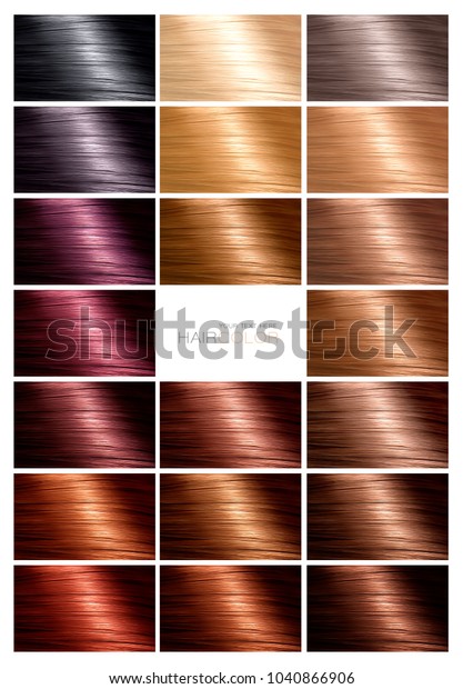 Hair Color Palette Range Swatches Showing Stock Photo Edit Now