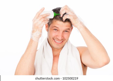 Hair Coloring Man Agains Grey Hair