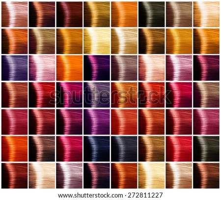 hair colors palette hair colours set の写真素材 今すぐ編集