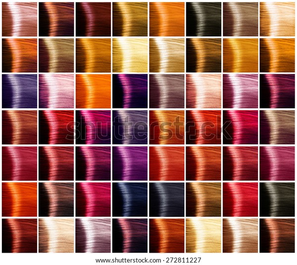 ヘアカラー パレット ヘアのカラーセット 濃淡 染毛カラーサンプル の写真素材 今すぐ編集