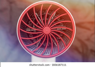 Hair Dryer Rear View, Red Fan