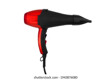 Hair Dryer Red With Black Isolate
