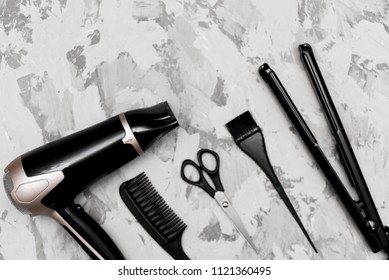 Hair Dryer Scissors Comb Brush On Stock Photo 1121360495 | Shutterstock