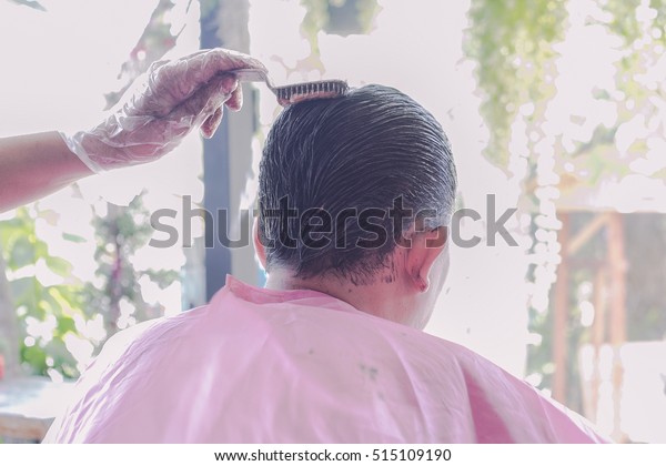 Hair Dye Men Home Stock Photo Edit Now 515109190