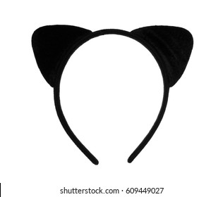 Hair hoop in shape of cat ears on white background