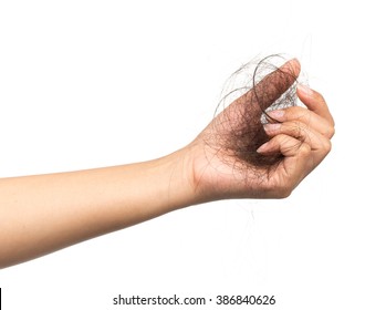 hair loss problem on hand isolated on white background