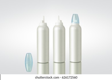 Hair Mousse Bottle On White Background