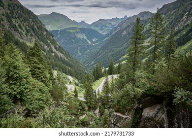 hair pin curves at the Silvretta Alpine Road in Vorarlberg, Austria