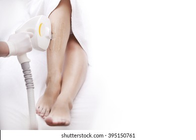 Hair Removal Cosmetology Procedure From A Therapist At Cosmetic Beauty Spa Clinic. Laser Epilation And Cosmetology.