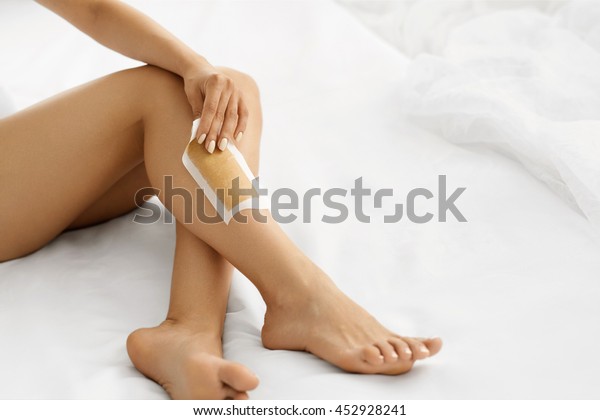 Hair Removal Long Woman Legs Wax Stock Photo Edit Now 452928241