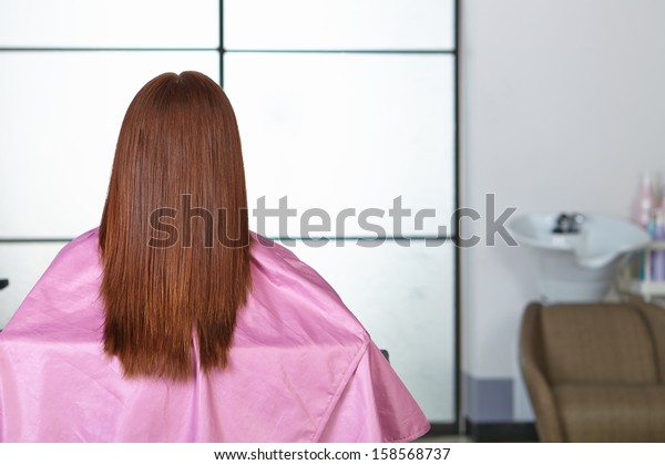 Hair Salon Womens Haircut Back View Stock Photo Edit Now