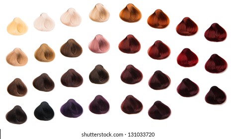 Hair Samples Different Colors Isolated On Stock Photo (Edit Now) 549393301