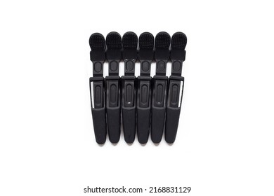 Hair Sectioning Clip, Matte Black Set, white background, isolated, nobody - Shutterstock ID 2168831129