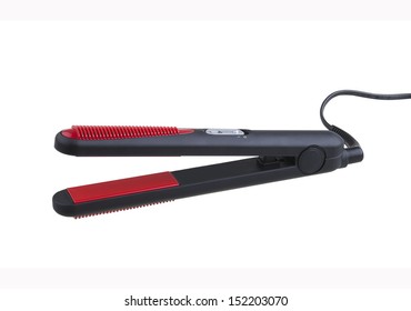 Hair Straightener Isolated On White Background 