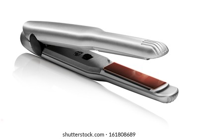 	  Hair Straightener Isolated On White Background