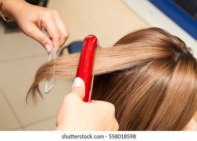 Hair Styling In A Beauty Salon